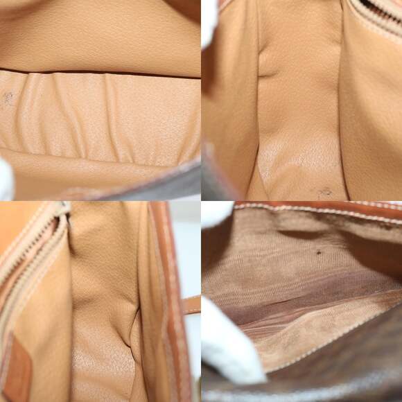 CELINE Macadam Canvas Shoulder Bag Pvc Leather Brown - Picture 12 of 13